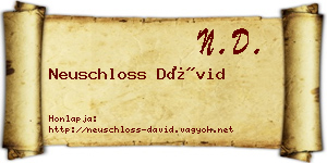Neuschloss Dávid névjegykártya
